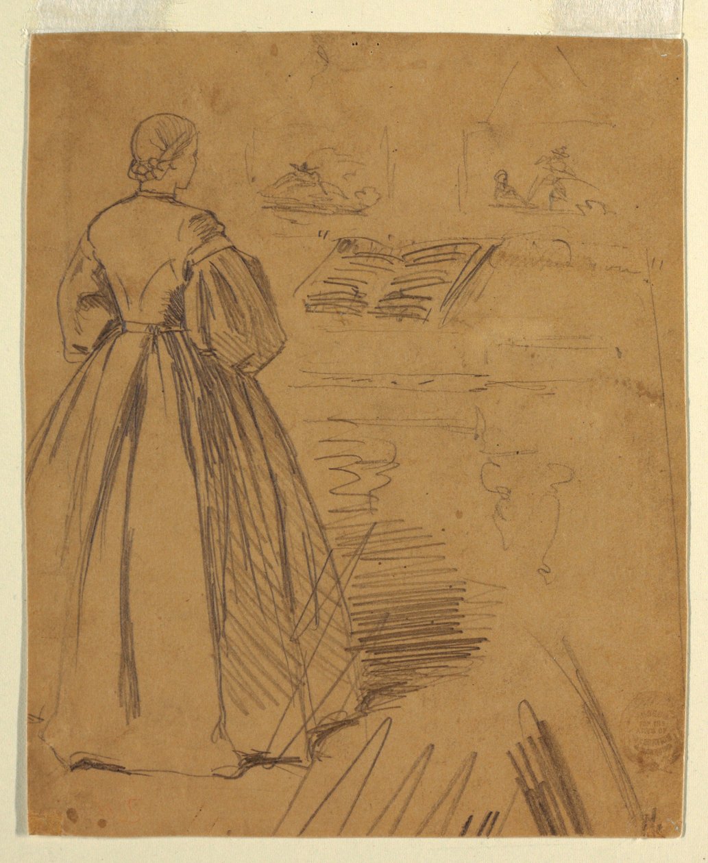Woman Standing Before a Piano, 1862 by Winslow Homer