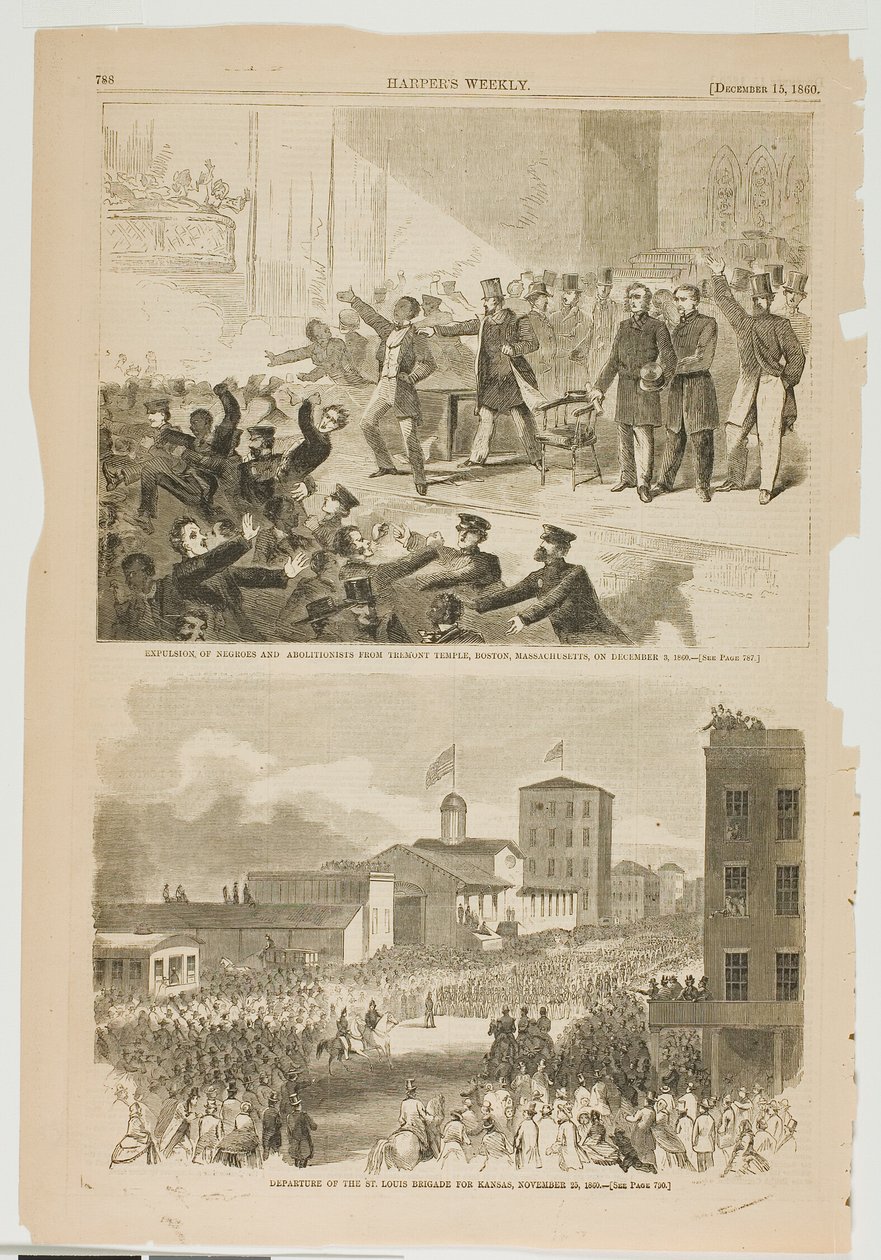 Expulsion of African Americans and Abolitionists from Tremont Temple, Boston, Massachusetts on December 3, 1860 by Winslow Homer