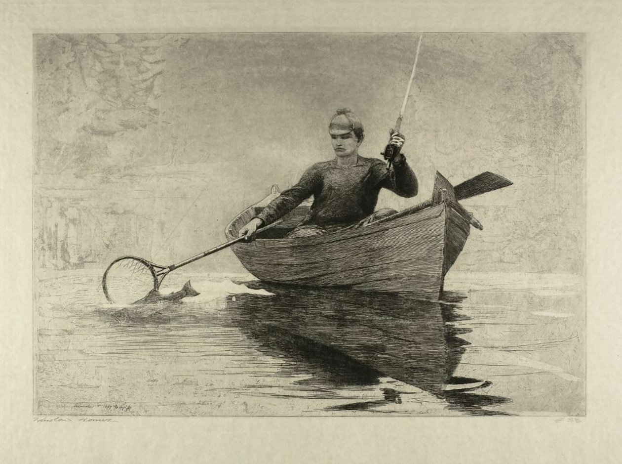 Fly Fishing, Saranac Lake by Winslow Homer