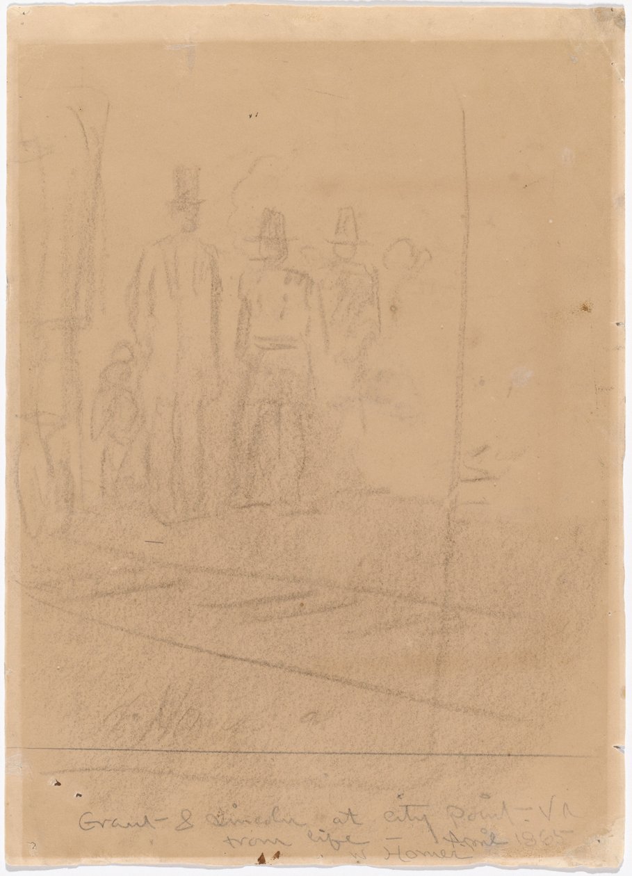 Grant and Lincoln at City Point, Virginia by Winslow Homer