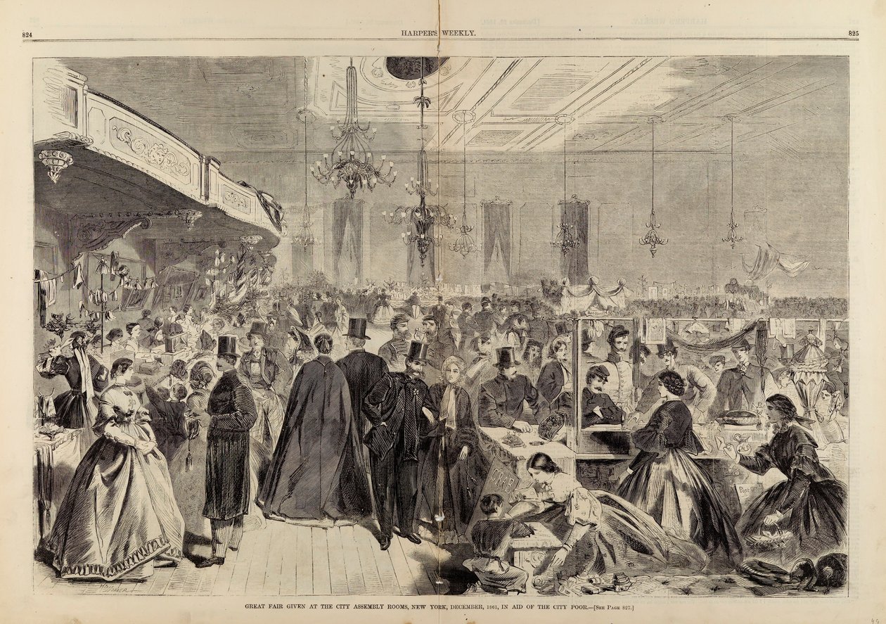Great Fair Given at the City Assembly Rooms, New York, December 1861, In Aid of the City Poor, from Harper