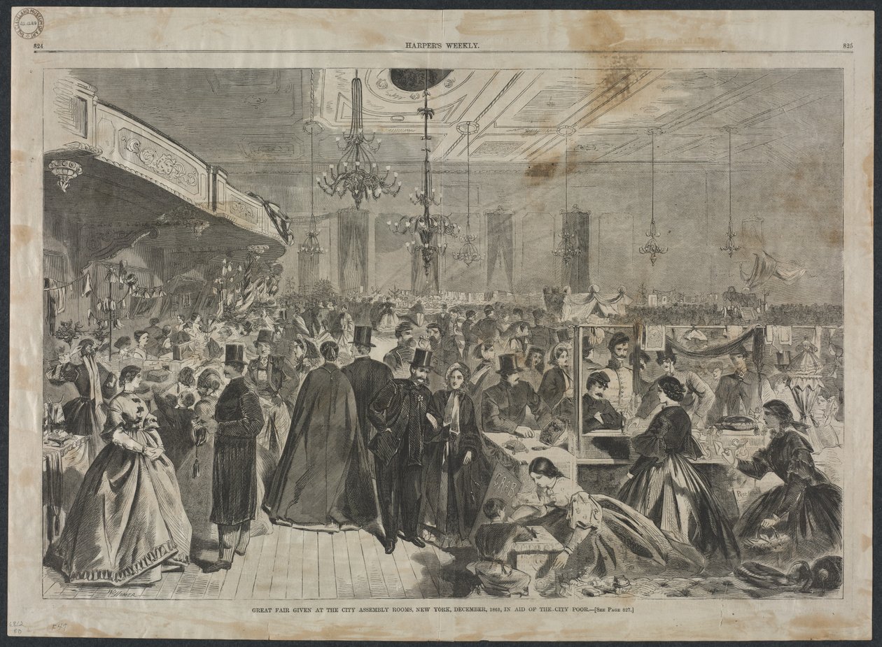 Great Fair at the City Assembly Rooms, New York, December 1861, in Aid of the City Poor by Winslow Homer