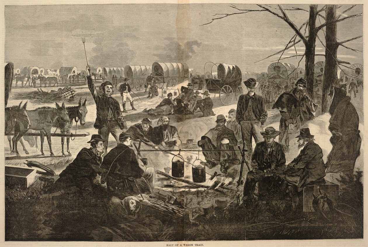 Halt of a Wagon Train, from Harper
