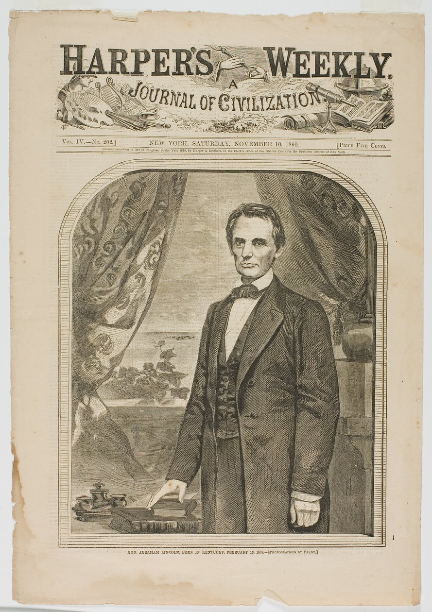 Hon. Abraham Lincoln, Born in Kentucky, February 12, 1809 by Winslow Homer