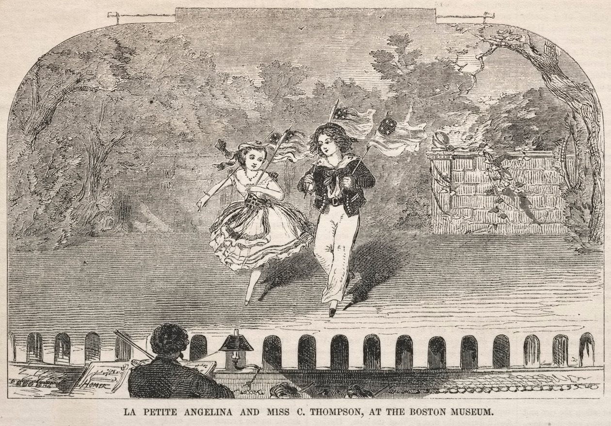 La Petite Angelina and Miss C. Thompson, at the Boston Museum, 1859 by Winslow Homer
