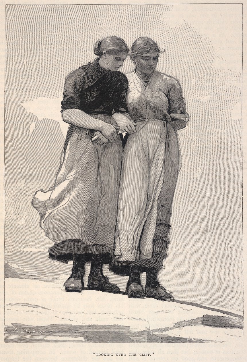 Looking Over The Cliff, from The Century Magazine, November 1883 by Winslow Homer