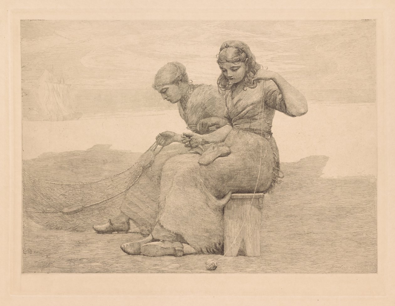 Mending the Tears by Winslow Homer