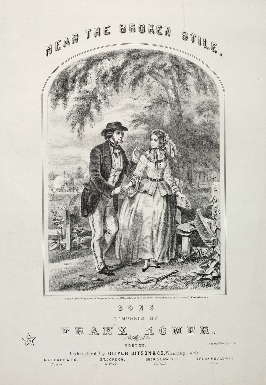 Near the Broken Stile - Sheet Music Cover by Winslow Homer