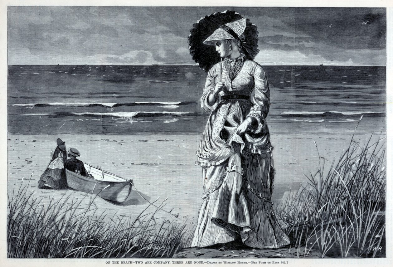 On the Beach--Two are Company, Three are None by Winslow Homer