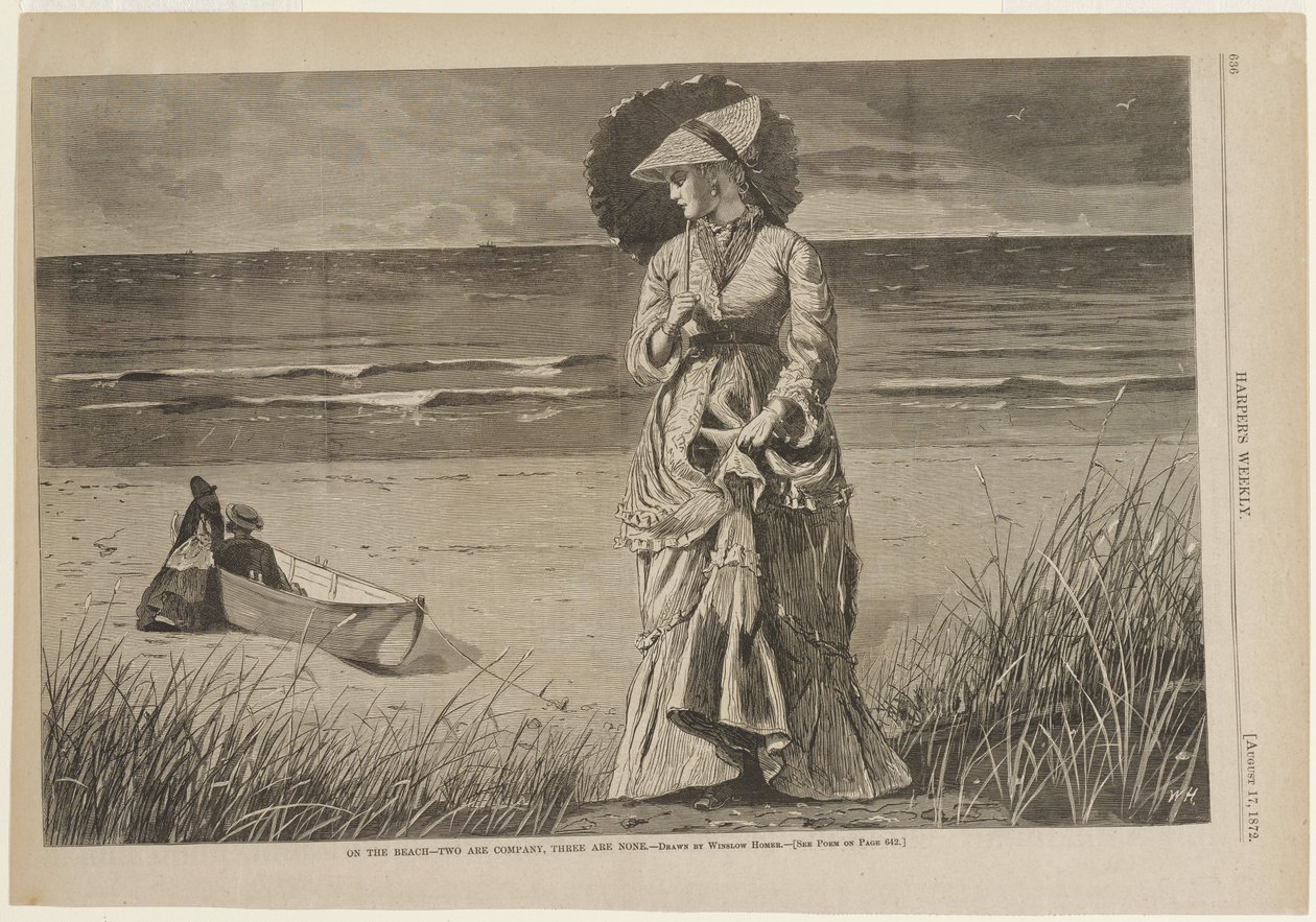 On the Beach - Two are Company, Three are None by Winslow Homer