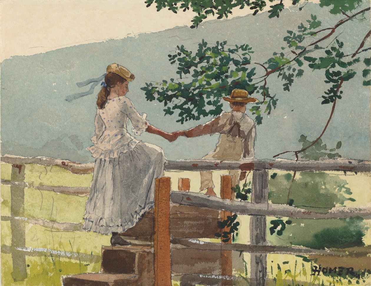 On the Stile by Winslow Homer