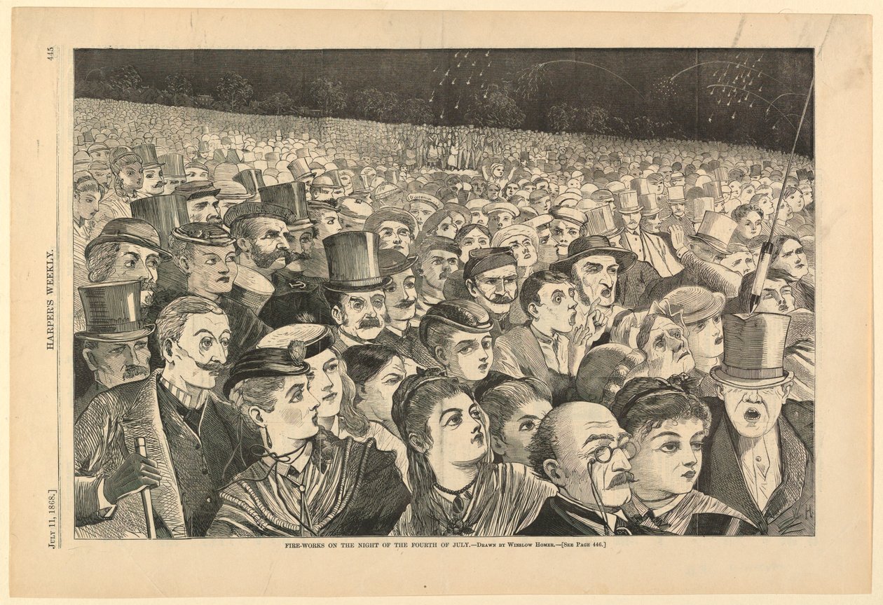 Fireworks on the Night of the Fourth of July, July 1868 by Winslow Homer