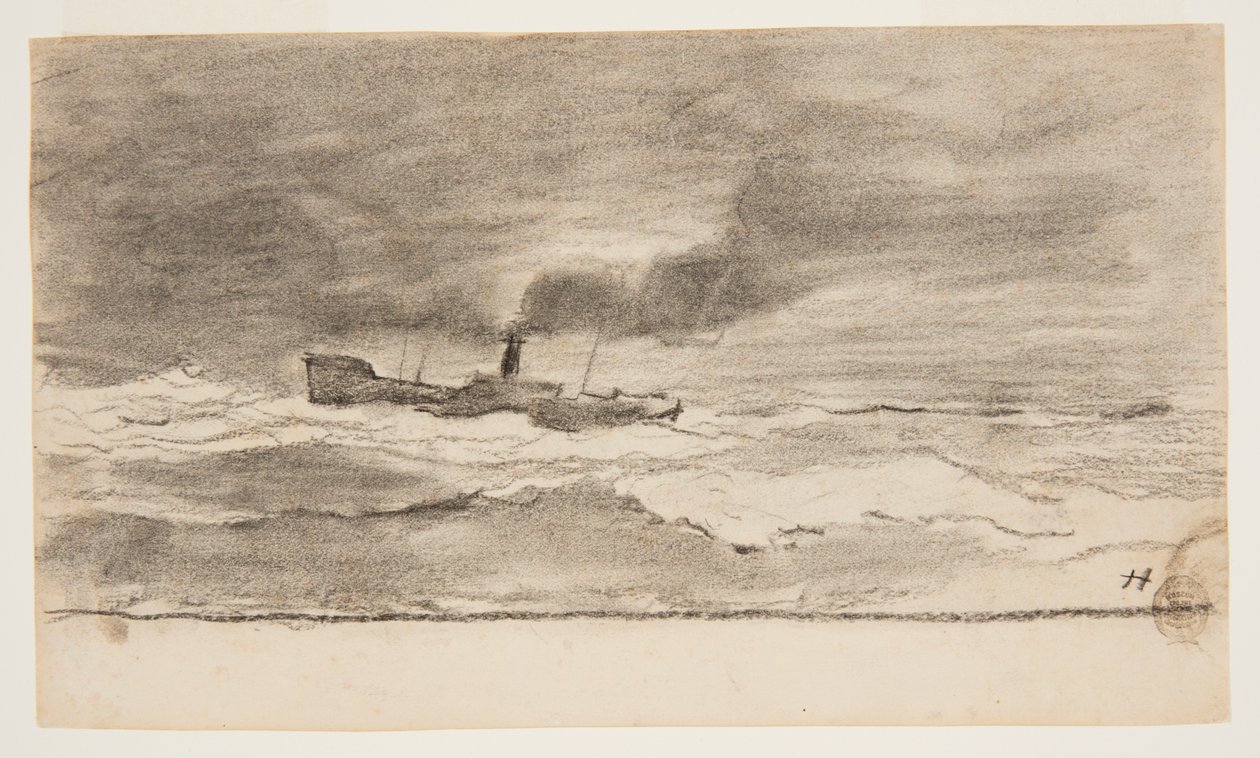 Seascape with Fishing Trawler, Cullercoats, England by Winslow Homer