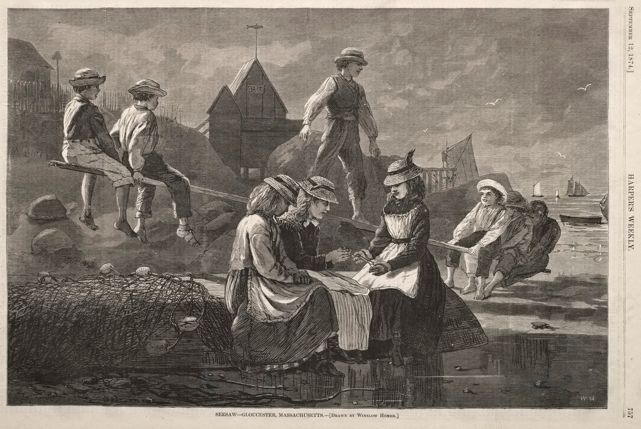 See Saw - Gloucester, Massachusetts, 1874 by Winslow Homer