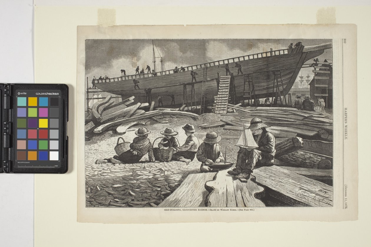 Ship Building, Gloucester Harbor by Winslow Homer