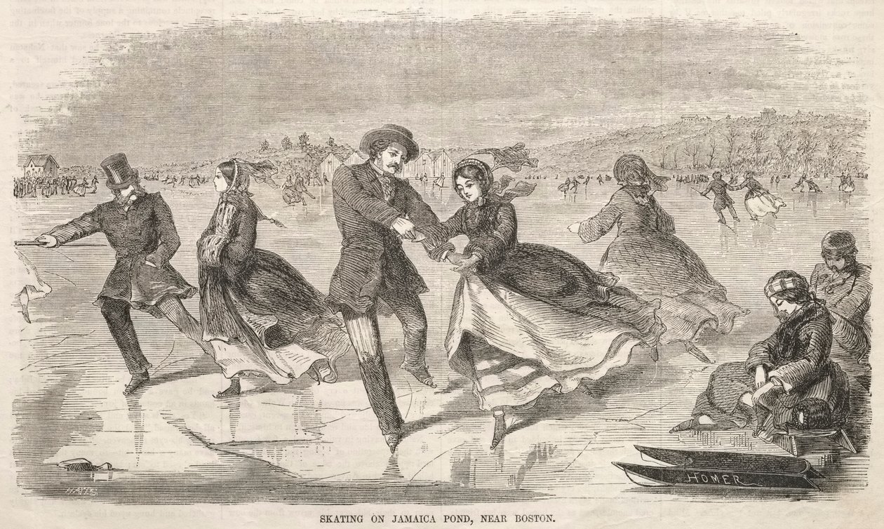 Skating on Jamaica Pond, near Boston by Winslow Homer