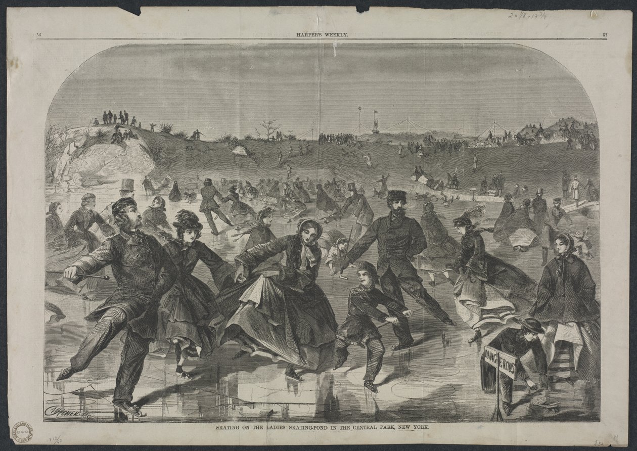 Skating on the Ladies Skating Pond in Central Park, New York by Winslow Homer