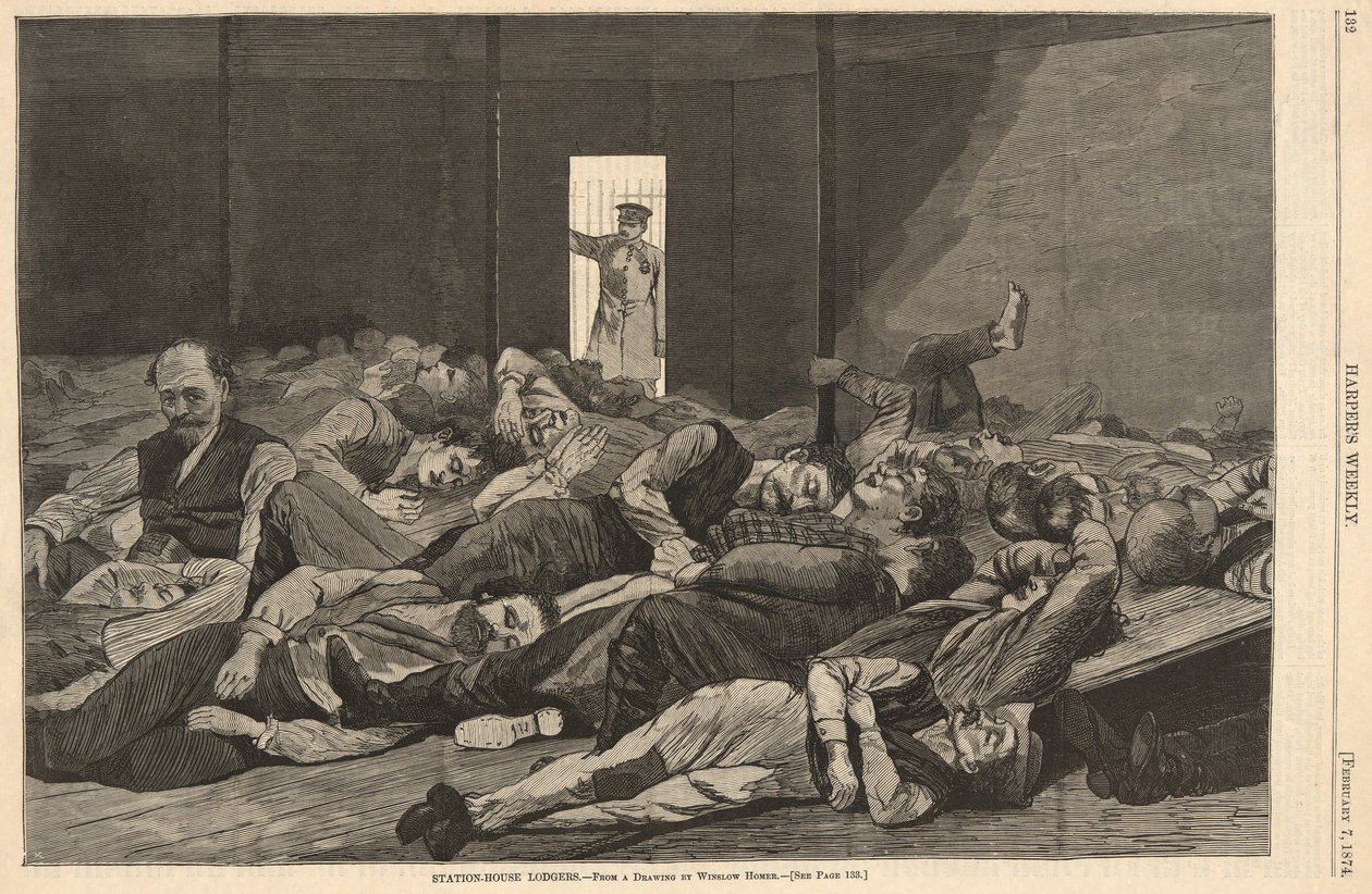 Station-House Lodgers, from Harper by Winslow Homer