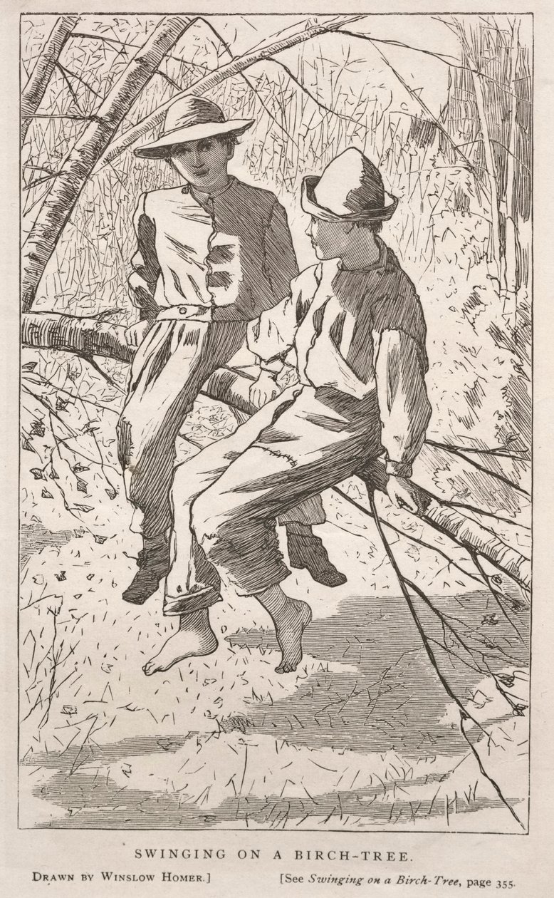 Swinging in a Birch Tree by Winslow Homer