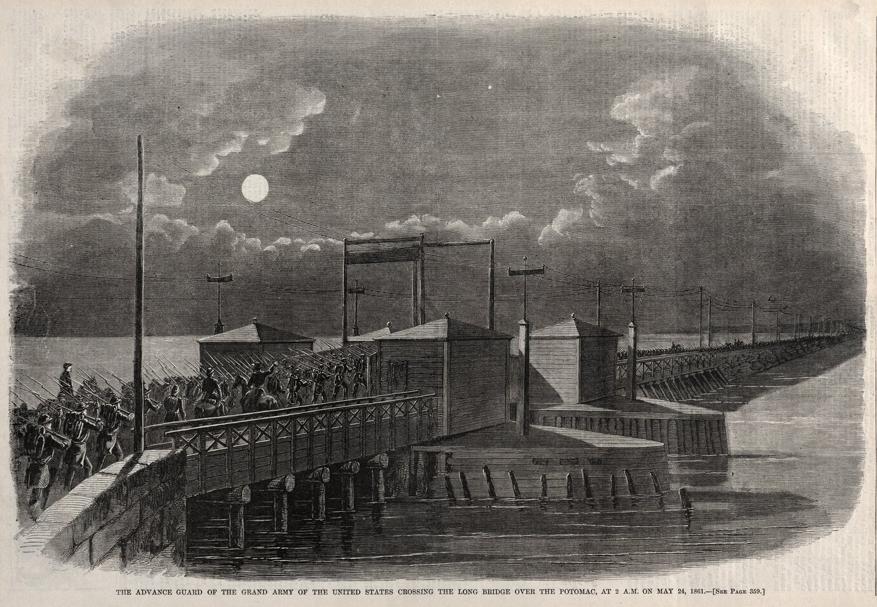 The Advance Guard of the Grand Army of the United States Crossing the Long Bridge by Winslow Homer