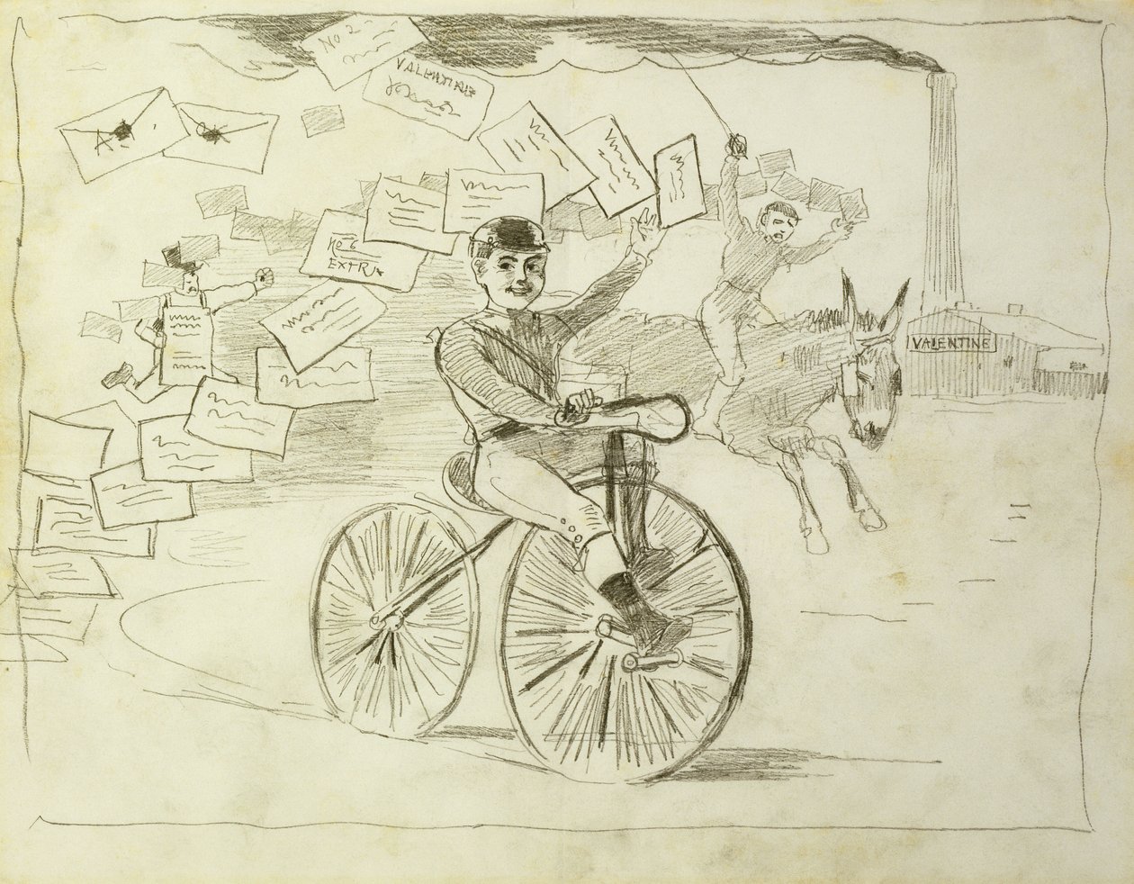 The Bicycle Messenger by Winslow Homer