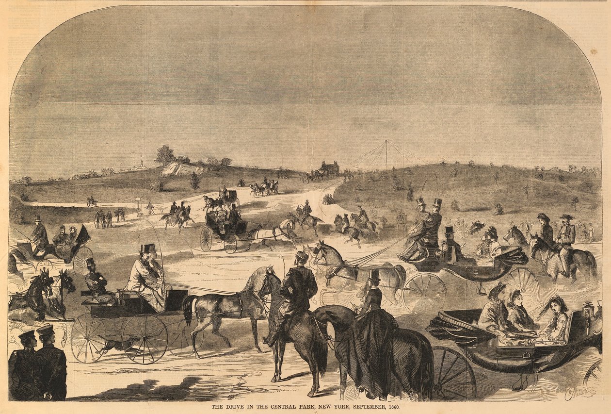 The Drive in Central Park, New York, September 1860 by Winslow Homer