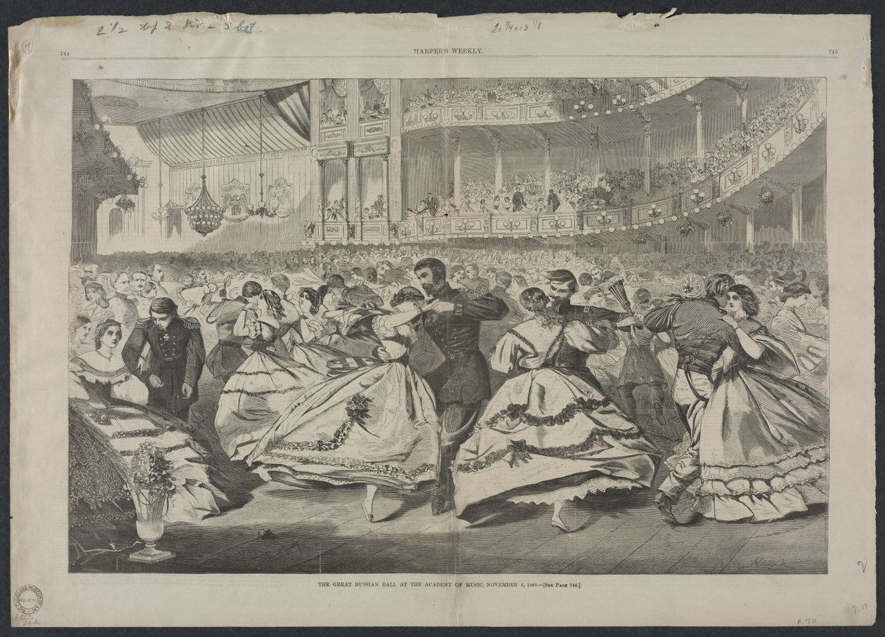 The Great Russian Ball at the Academy of Music, November 5, 1863 by Winslow Homer