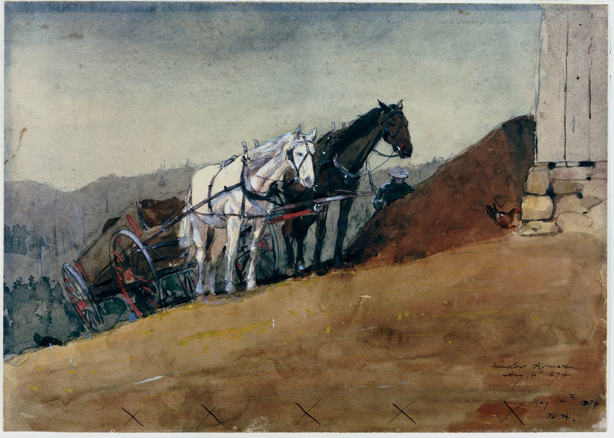The Hilltop Barn - Houghton Farm by Winslow Homer