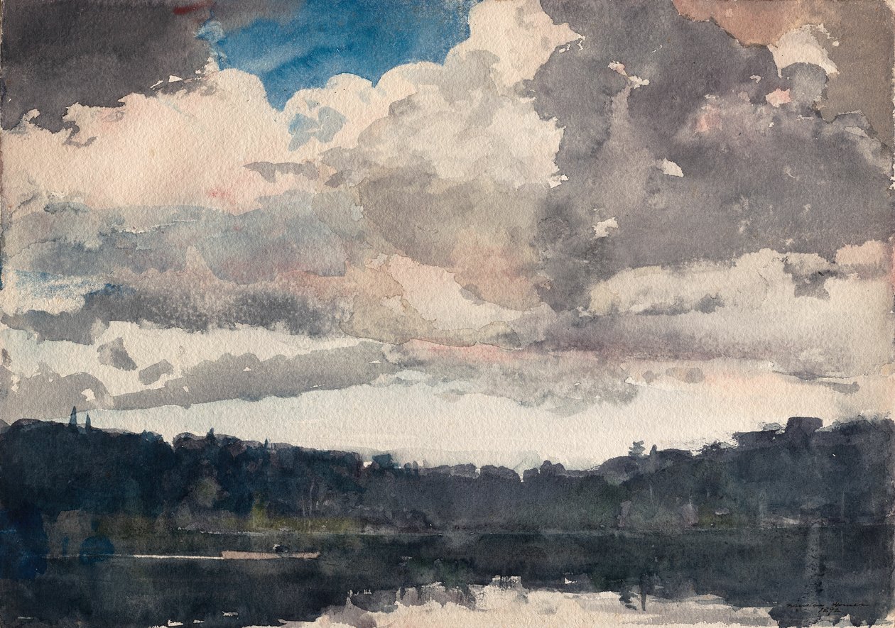 The Lone Boat, North Woods Club, Adirondacks by Winslow Homer