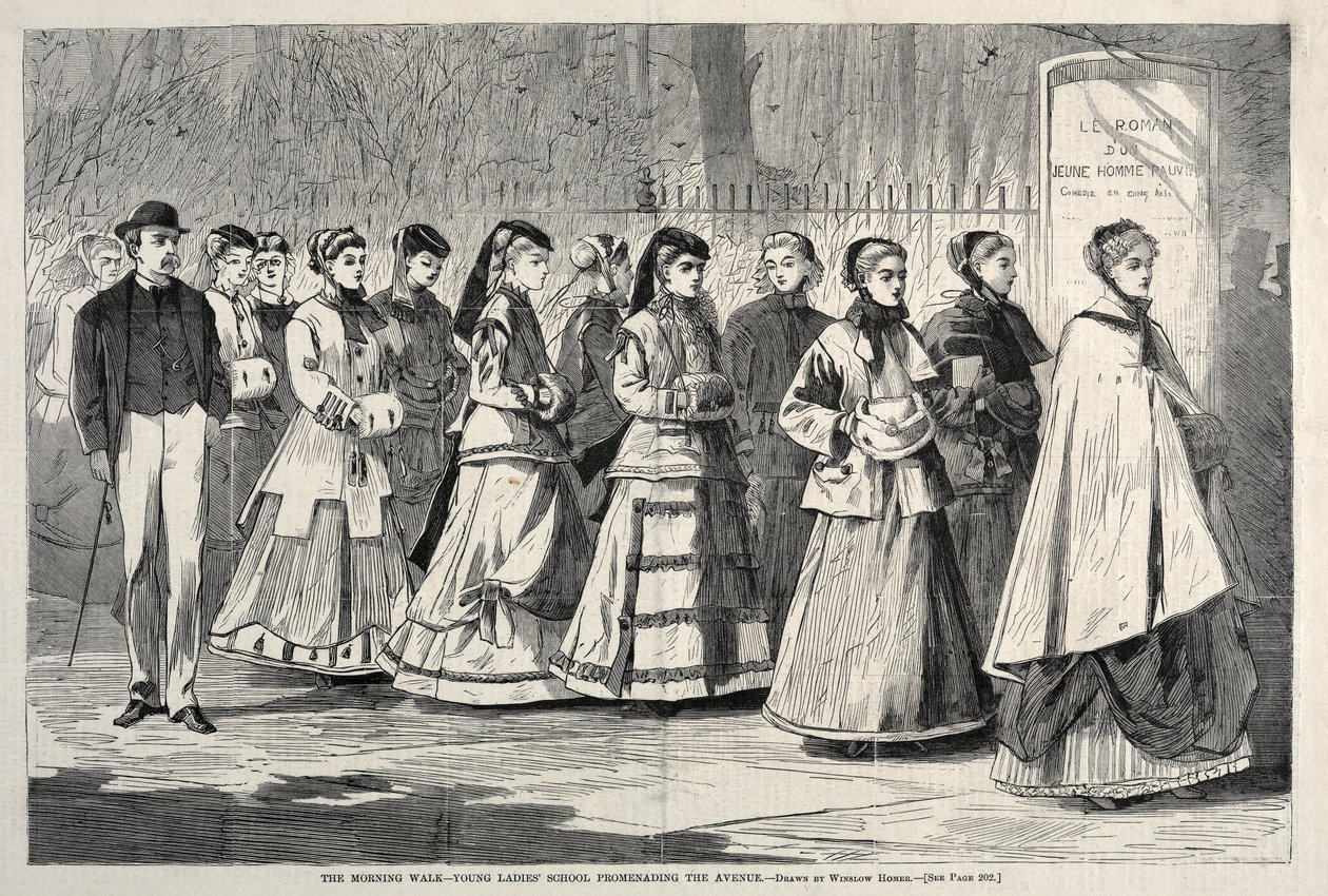 The Morning Walk - Young Ladies School Promenading the Avenue, 1868 by Winslow Homer