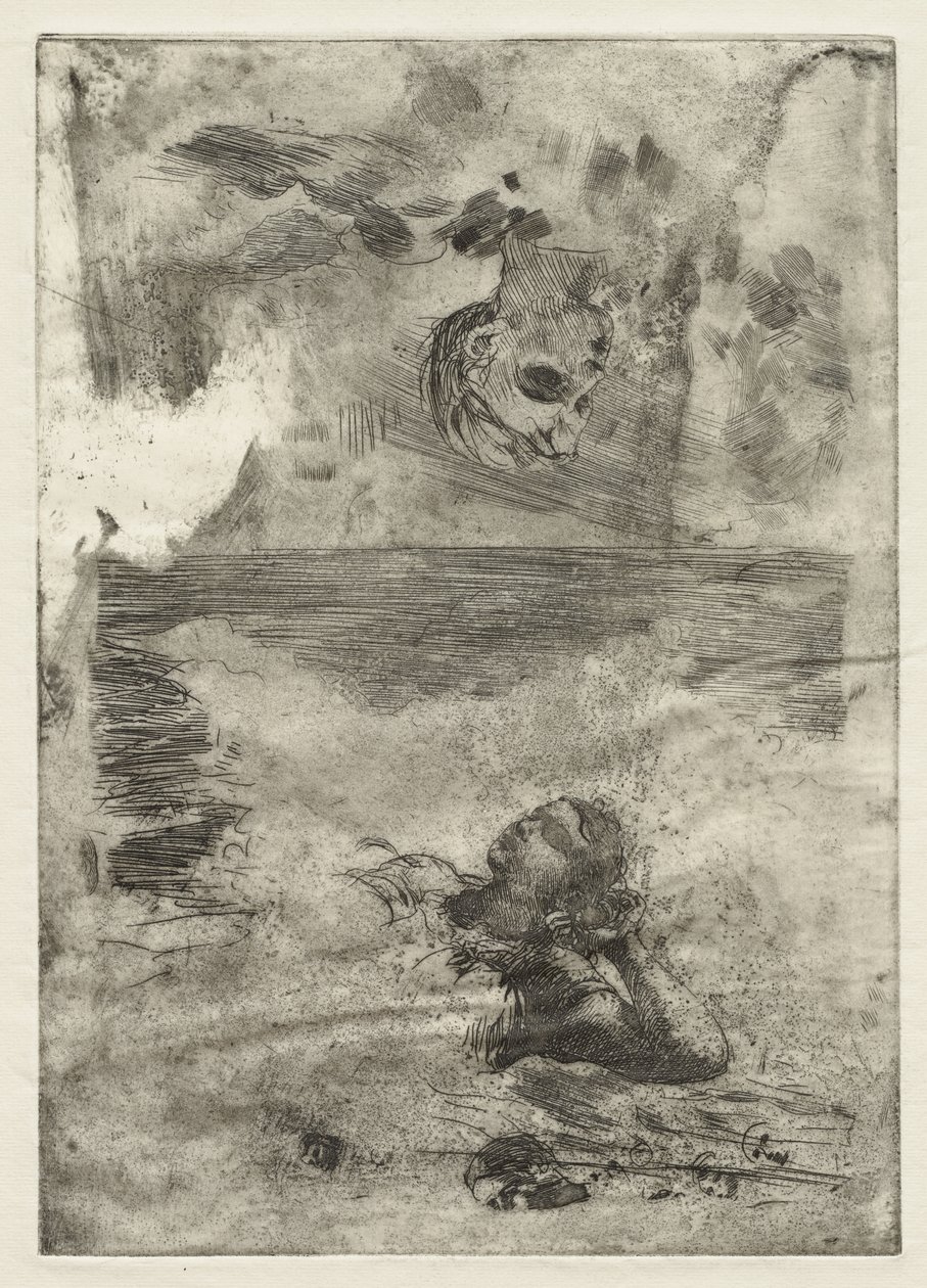 Two Heads (detail) by Winslow Homer