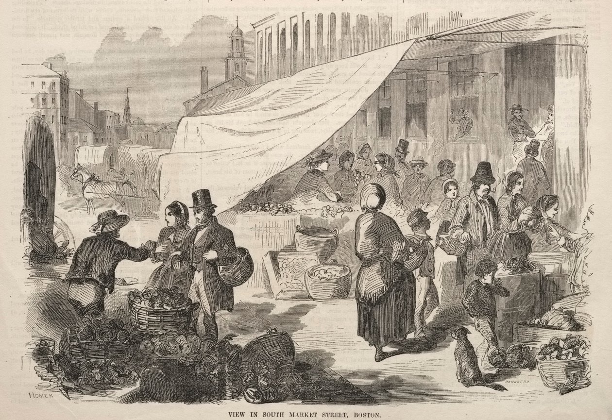 View in South Market Street, Boston by Winslow Homer