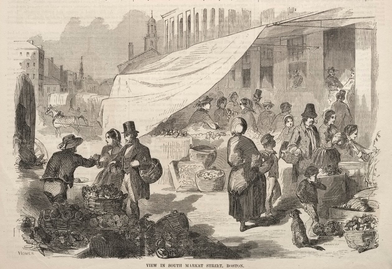 View in South Market Street, Boston by Winslow Homer
