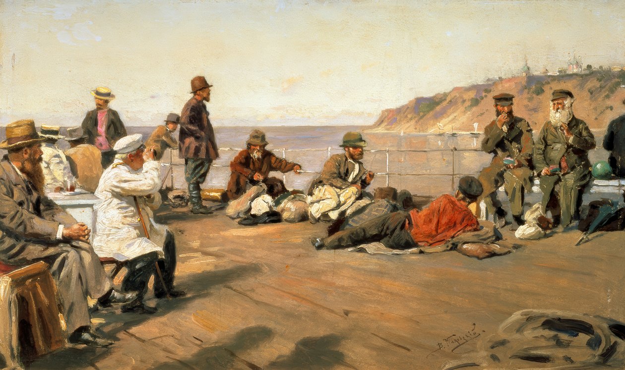 On Deck by Wladimir Jegorowitsch Makowski
