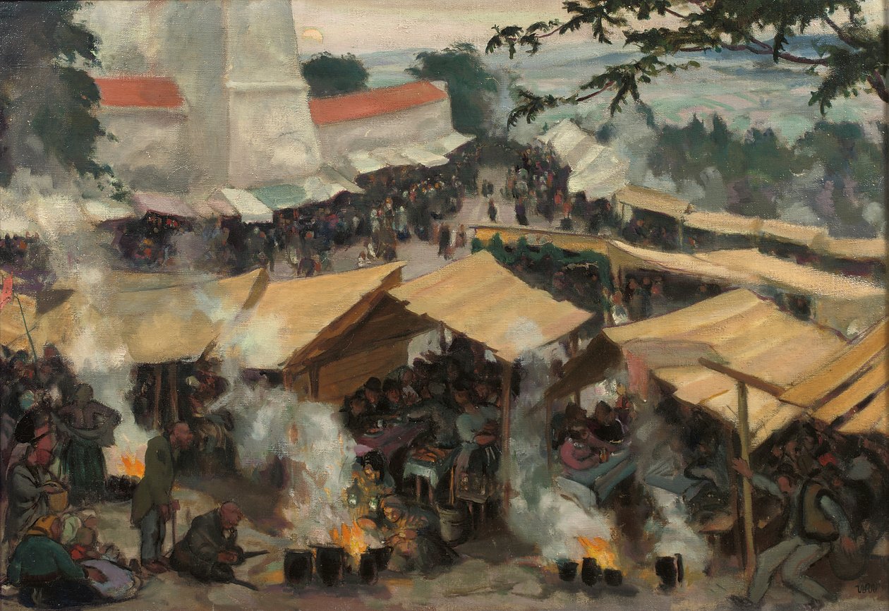 The Fair at Kawaria Zabrzydowska, Poland, c.1913 by Wojciech Stanislaw Weiss