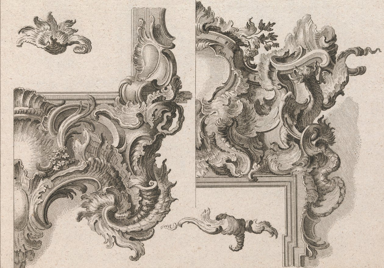 Suggestion for the Decoration of Lower Right and Top Right of an Altar Frame by Wolffgang Christoph Mayr