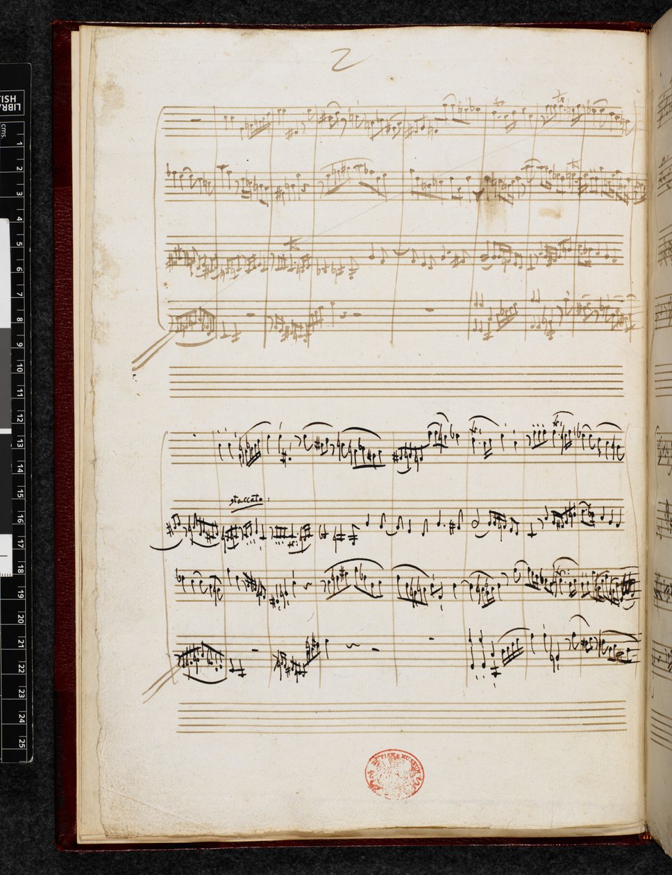 Adagio and Fugue in C minor, K. 546, Add. 28996, f.3v by Wolfgang Amadeus Mozart