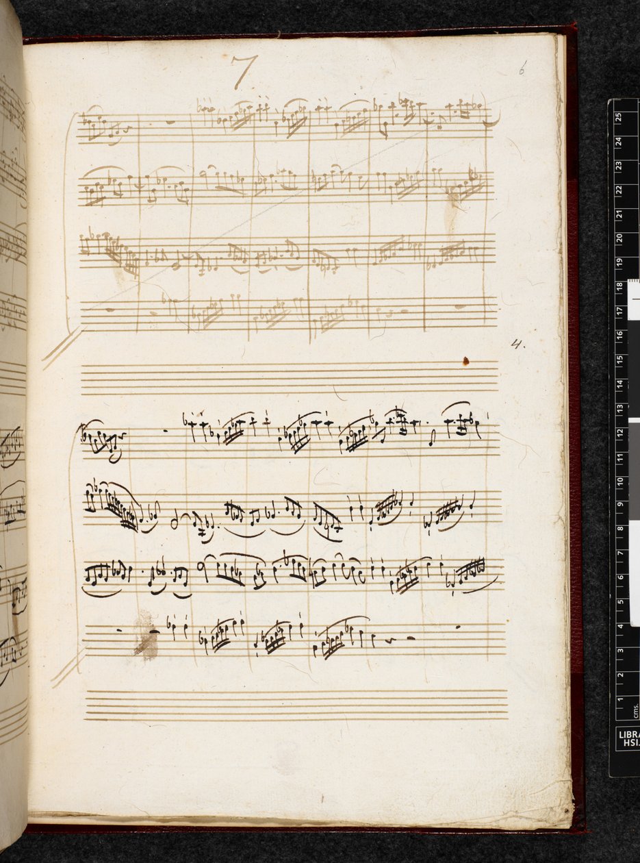 Adagio and Fugue in C minor, K. 546, Add. 28996, f.6r by Wolfgang Amadeus Mozart