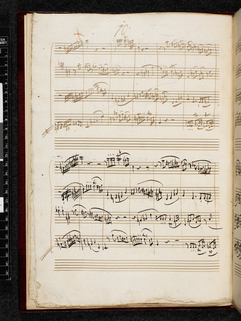 Adagio and Fugue in C minor, K. 546, Add. 28996, f.7v by Wolfgang Amadeus Mozart
