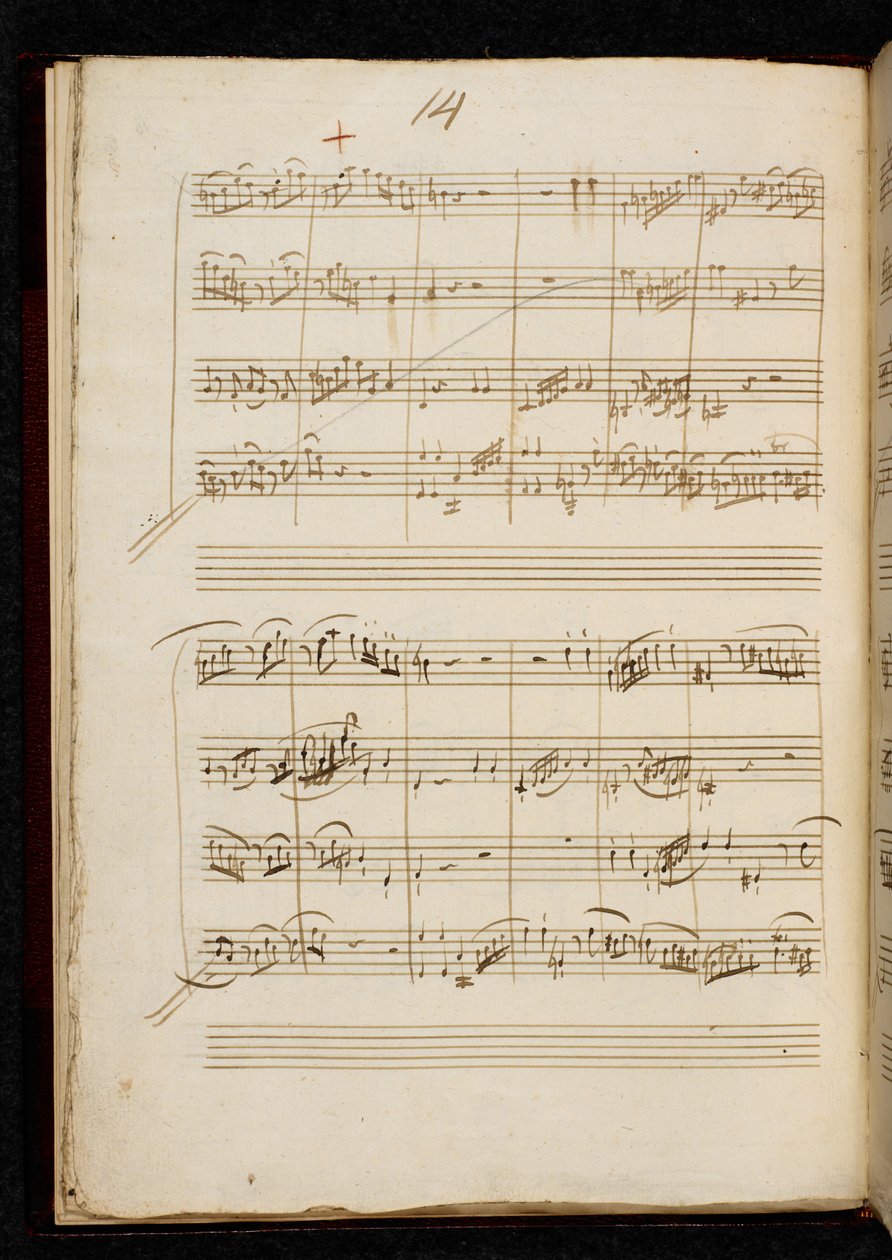 Adagio and Fugue in C minor, K. 546, Add. 28996, f.9v by Wolfgang Amadeus Mozart