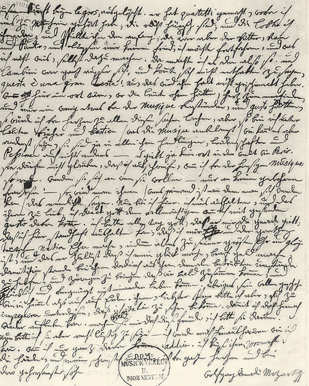 Autograph Letter by Mozart by Wolfgang Amadeus Mozart