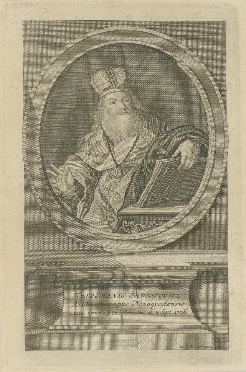 Portrait of the Poet Theofan Prokopovich 1681-1736 (ca 1760) by Wolfgang Christoph Mayr