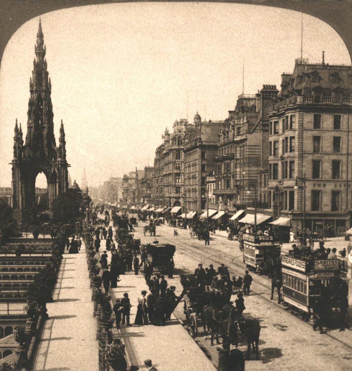 Princes Street, Edinburgh, 1896 by Works and Sun Sculpture Studios