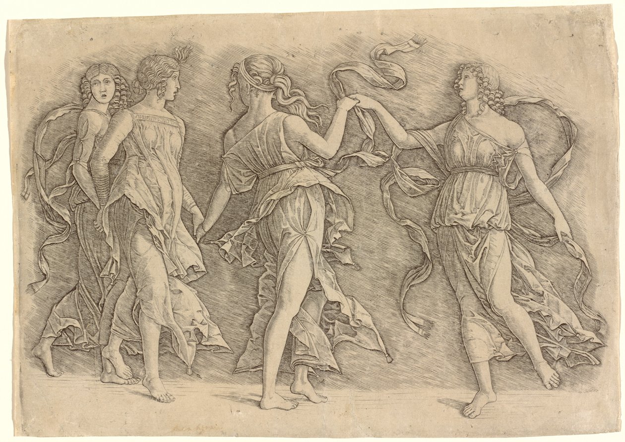 Four Dancing Muses by Workshop of Andrea Mantegna