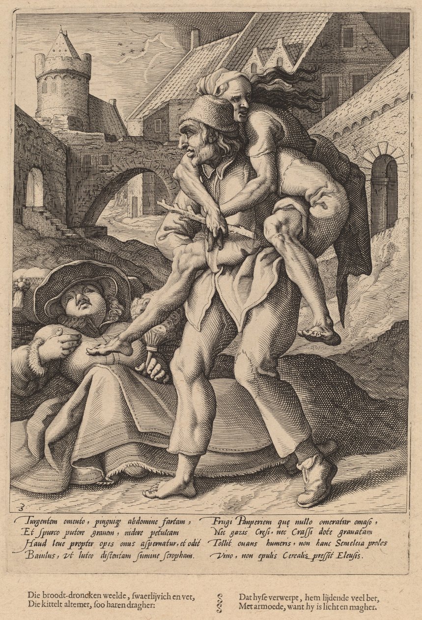 Poverty is Easier to Bear Than Luxury by Workshop of Hendrick Goltzius, after Karel van Mander I