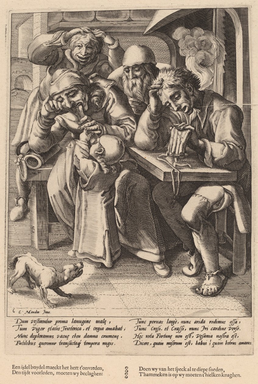 When Your Purse Is Empty, You Eat Bones Not Bacon by Workshop of Hendrick Goltzius, after Karel van Mander I