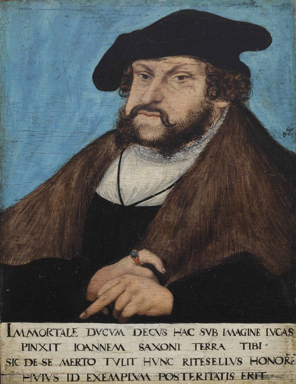 Portrait of John the Steadfast, Elector of Saxony, Prince-Elector of Saxony by workshop of Lucas Cranach the Elder