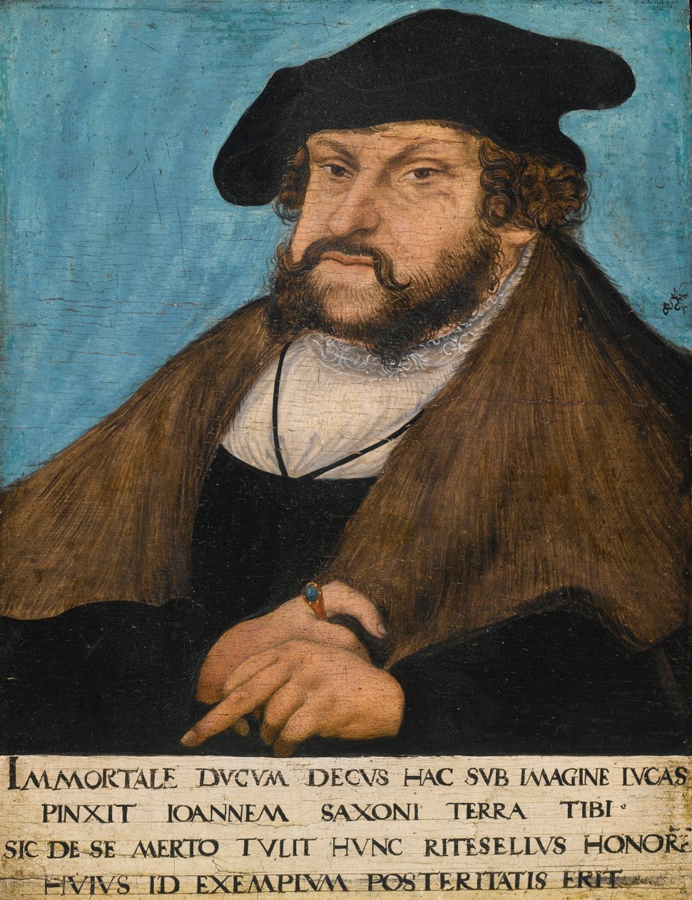 Portrait of John the Steadfast, Elector of Saxony, Prince-Elector of Saxony by workshop of Lucas Cranach the Elder