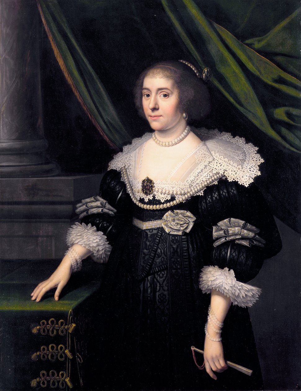 Princess Amalia of Solms, wife of Frederick Henry of Orange by Workshop of Michiel van Mierevelt