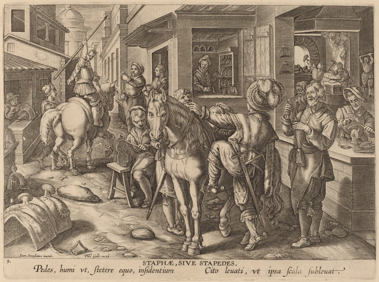 Stirrups, or Foot Rests by Workshop of Philip Galle after Jan van der Straet